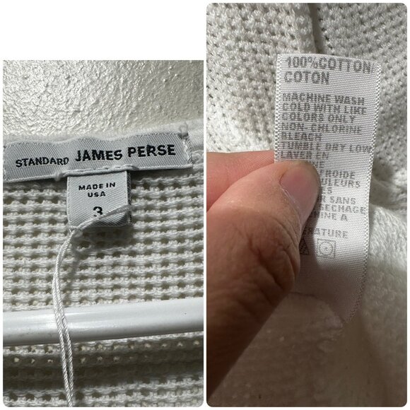 James Perse Open Knit Pullover Sweater Top Women 3 Large White Cotton Beach Boho - Picture 4 of 11